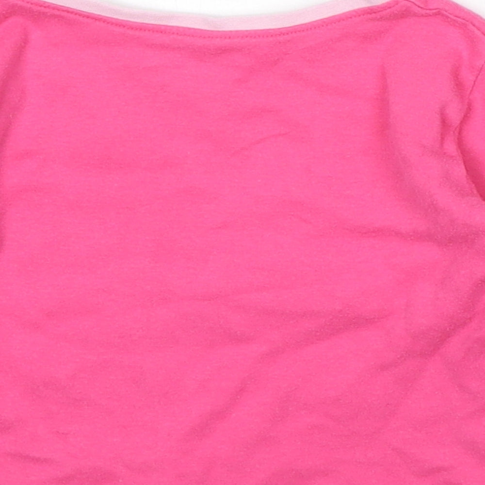 Dunnes Stores Girls Pink  Cotton Basic T-Shirt Size 2-3 Years Round Neck