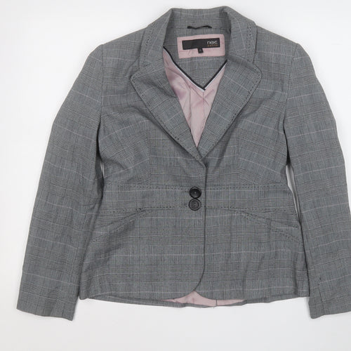 NEXT Womens Grey Plaid  Jacket Blazer Size 12
