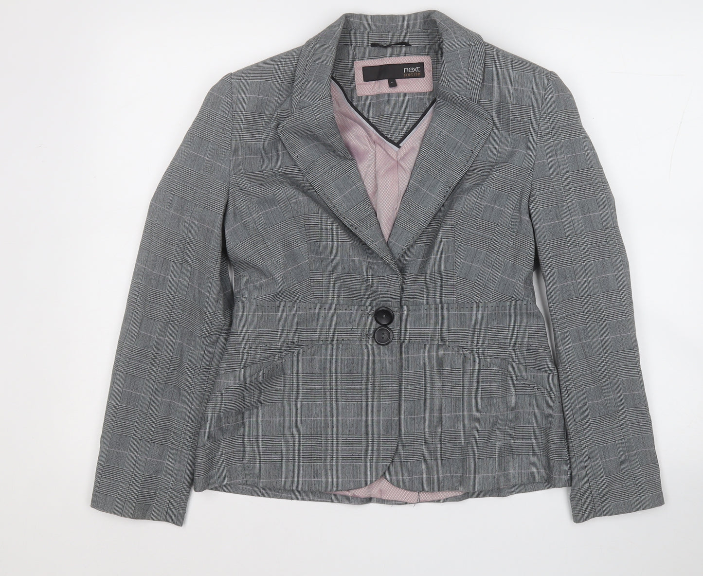 NEXT Womens Grey Plaid  Jacket Blazer Size 12