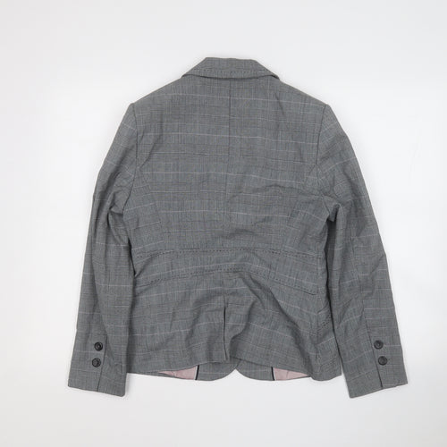 NEXT Womens Grey Plaid  Jacket Blazer Size 12