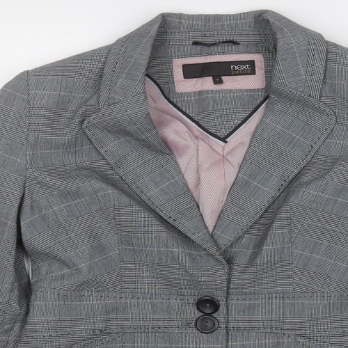 NEXT Womens Grey Plaid  Jacket Blazer Size 12