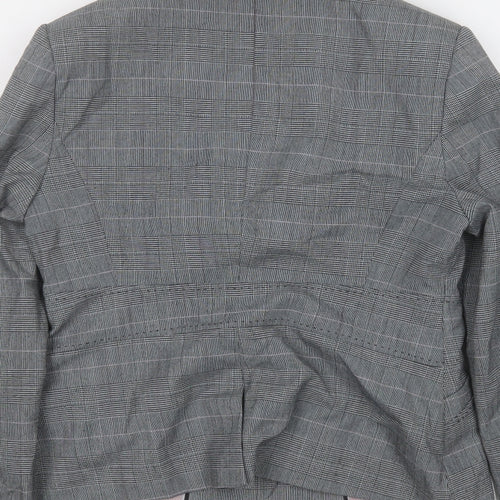 NEXT Womens Grey Plaid  Jacket Blazer Size 12