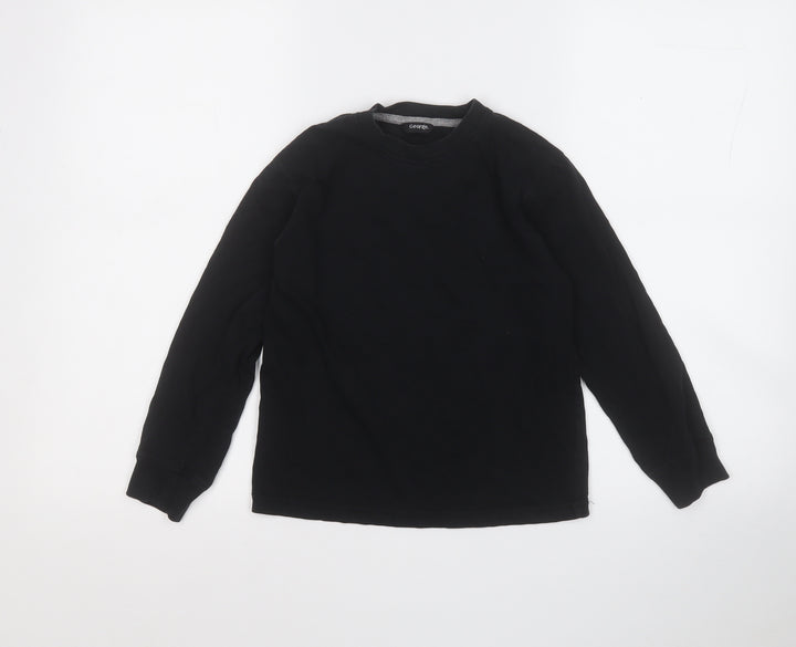 George Boys Black  Cotton Basic T-Shirt Size M Round Neck