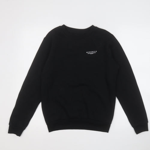 McKenzie Boys Black  Cotton Henley Sweatshirt Size 13-14 Years
