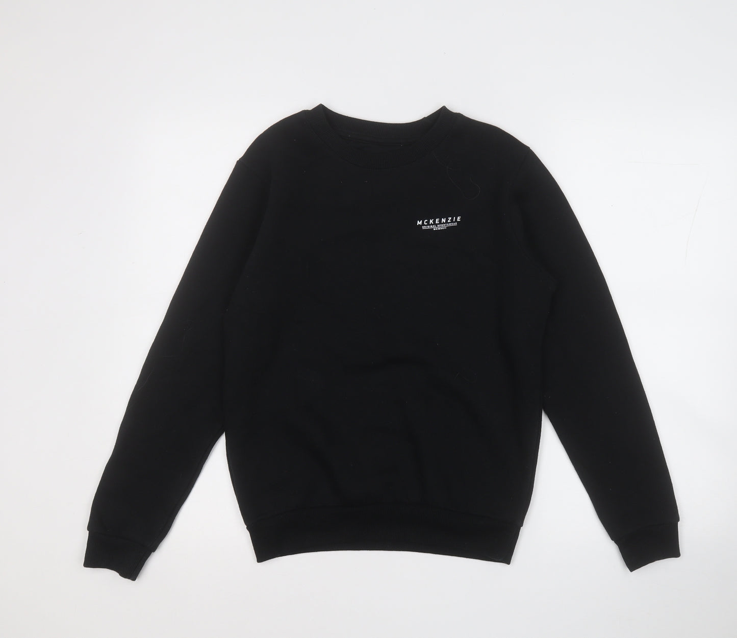 McKenzie Boys Black  Cotton Henley Sweatshirt Size 13-14 Years
