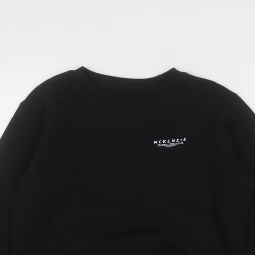 McKenzie Boys Black  Cotton Henley Sweatshirt Size 13-14 Years