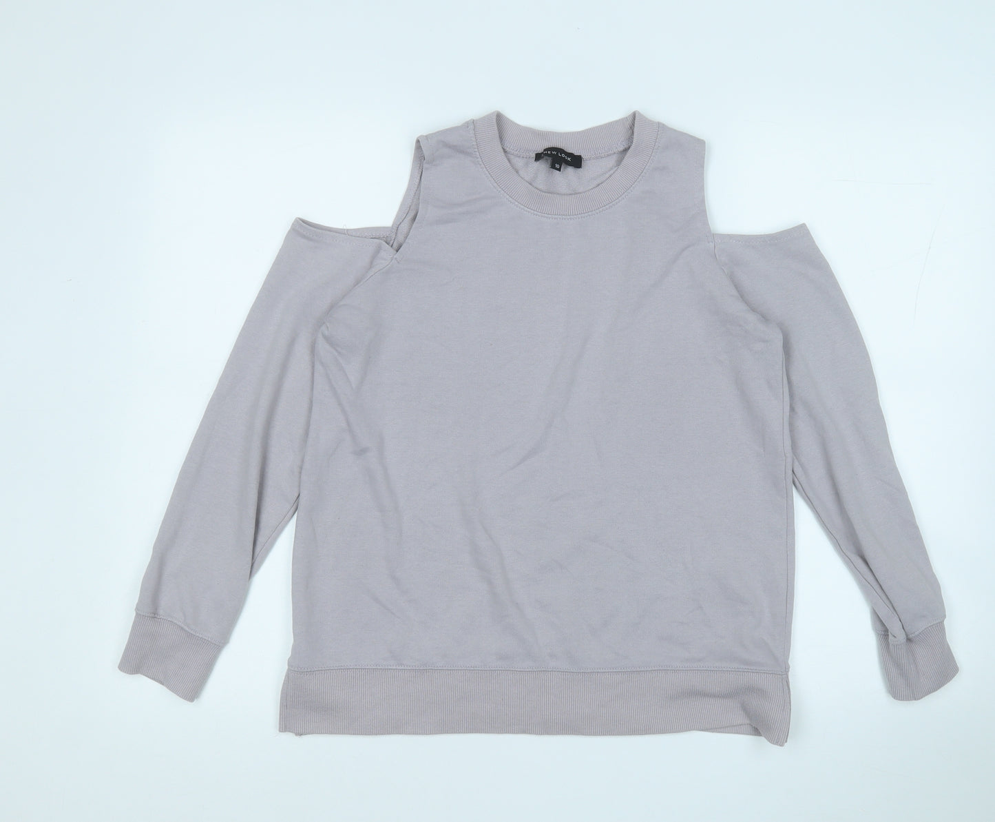 New Look Womens Grey  Cotton Pullover Sweatshirt Size 10