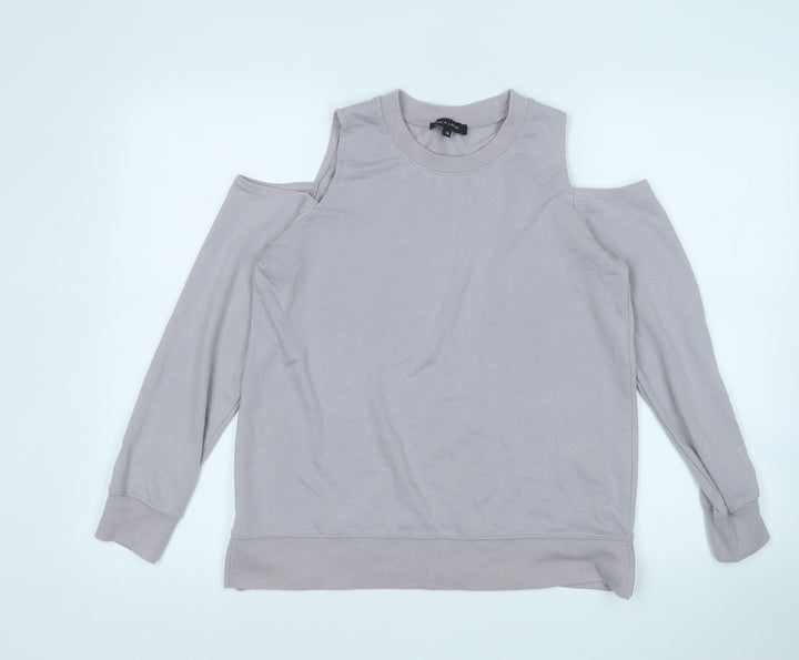 New Look Womens Grey  Cotton Pullover Sweatshirt Size 10
