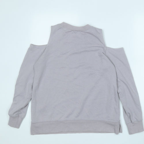 New Look Womens Grey  Cotton Pullover Sweatshirt Size 10