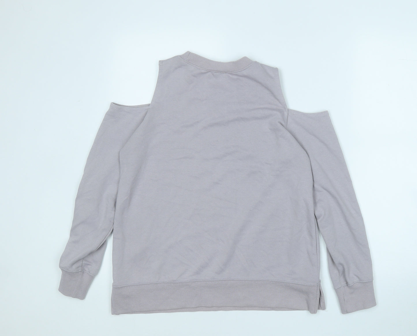 New Look Womens Grey  Cotton Pullover Sweatshirt Size 10