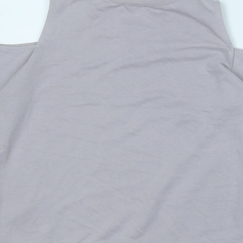 New Look Womens Grey  Cotton Pullover Sweatshirt Size 10