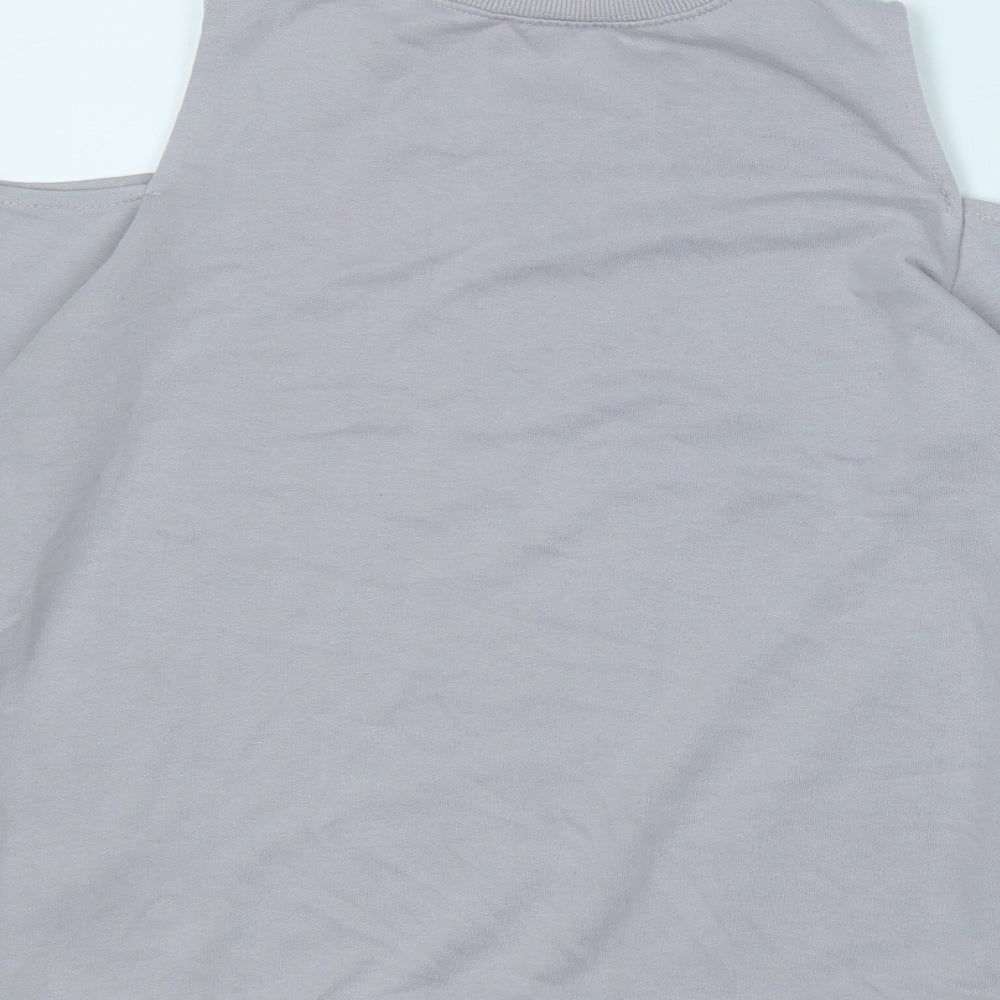 New Look Womens Grey  Cotton Pullover Sweatshirt Size 10