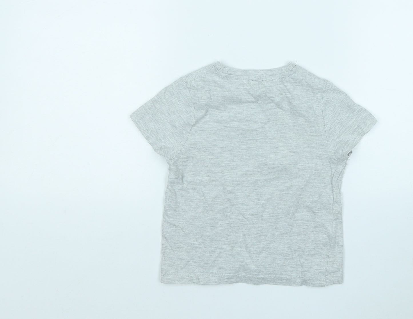 Pep&Co Boys Grey  Cotton Basic T-Shirt Size 2-3 Years Round Neck  - Born to play