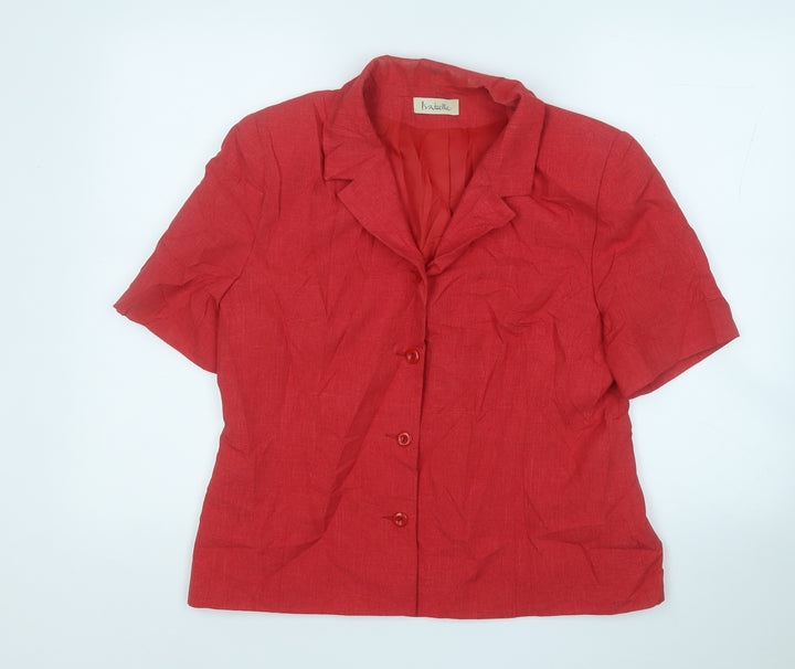 isabelle Womens Red Jacket Blazer Size 16