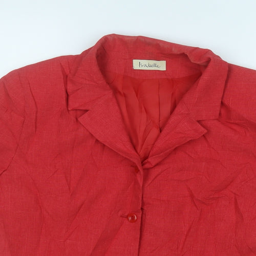 isabelle Womens Red   Jacket Blazer Size 16