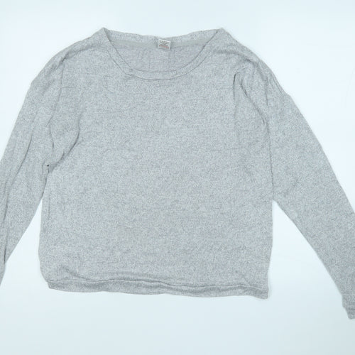 Avenue Womens Grey Round Neck  Viscose Pullover Jumper Size 12