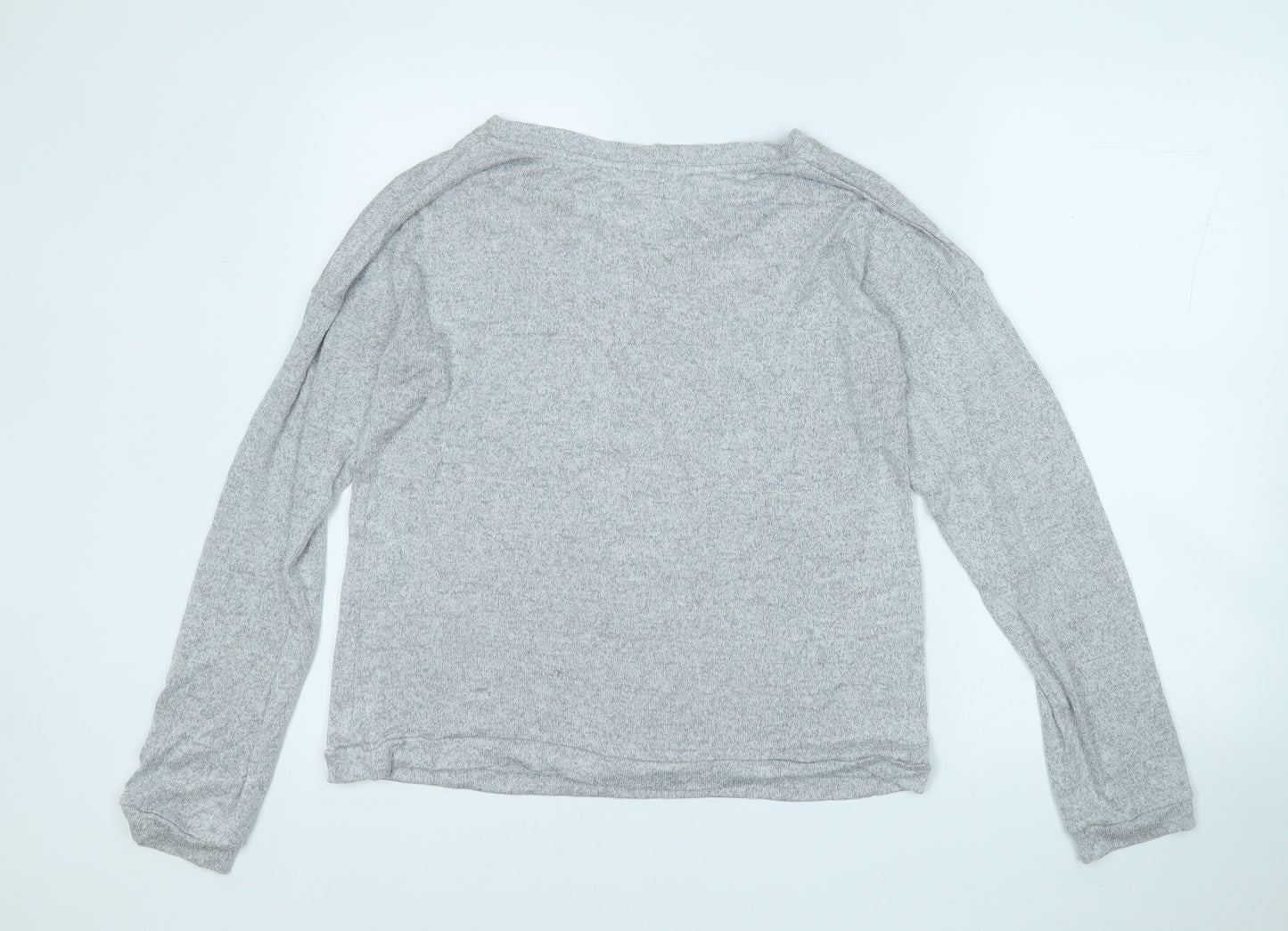 Avenue Womens Grey Round Neck  Viscose Pullover Jumper Size 12