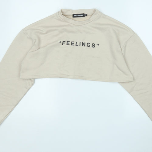 Missy Womens Beige  Polyester Pullover Sweatshirt Size 8   - Feelings