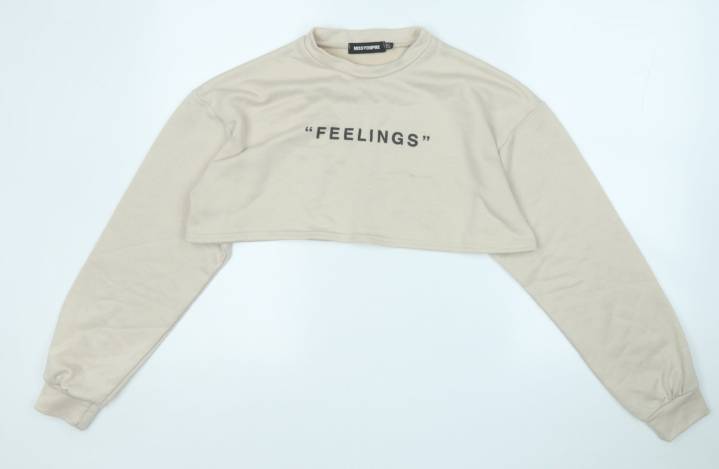 Missy Womens Beige  Polyester Pullover Sweatshirt Size 8   - Feelings