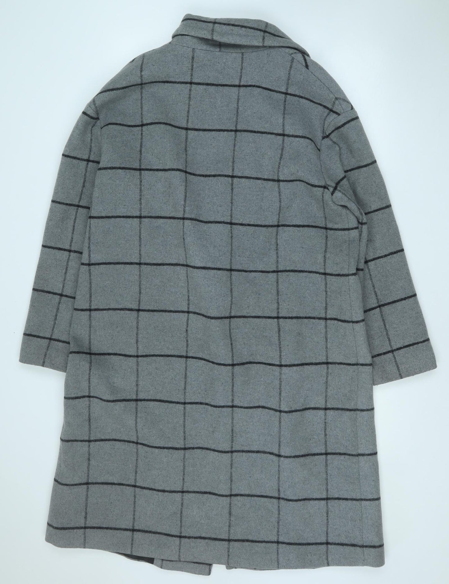 F&F Womens Grey Geometric  Trench Coat Coatigan Size 16