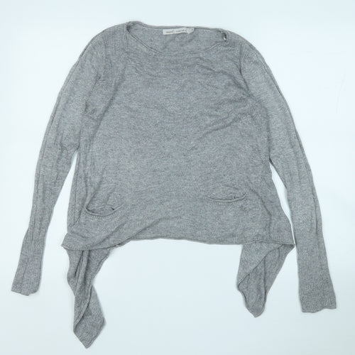 NEXT Womens Grey Round Neck  Viscose Pullover Jumper Size 12