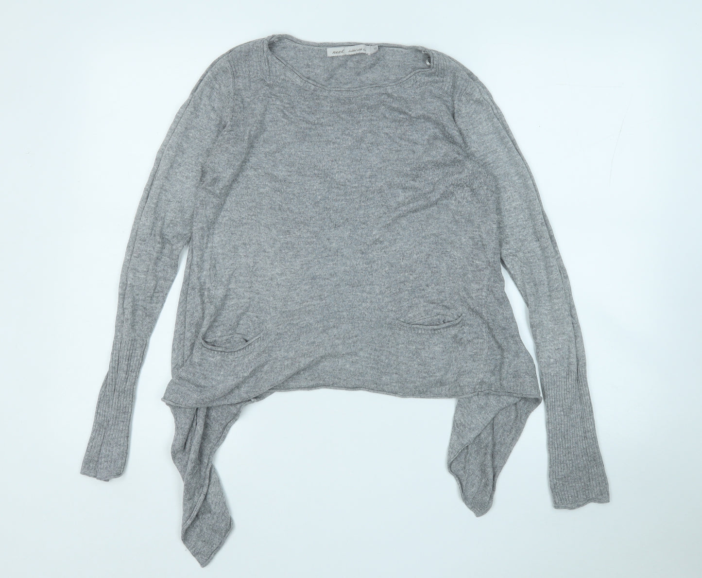 NEXT Womens Grey Round Neck  Viscose Pullover Jumper Size 12