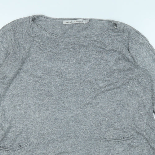 NEXT Womens Grey Round Neck  Viscose Pullover Jumper Size 12