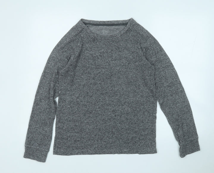love to lounge  Womens Grey Round Neck  Viscose Pullover Jumper Size 10