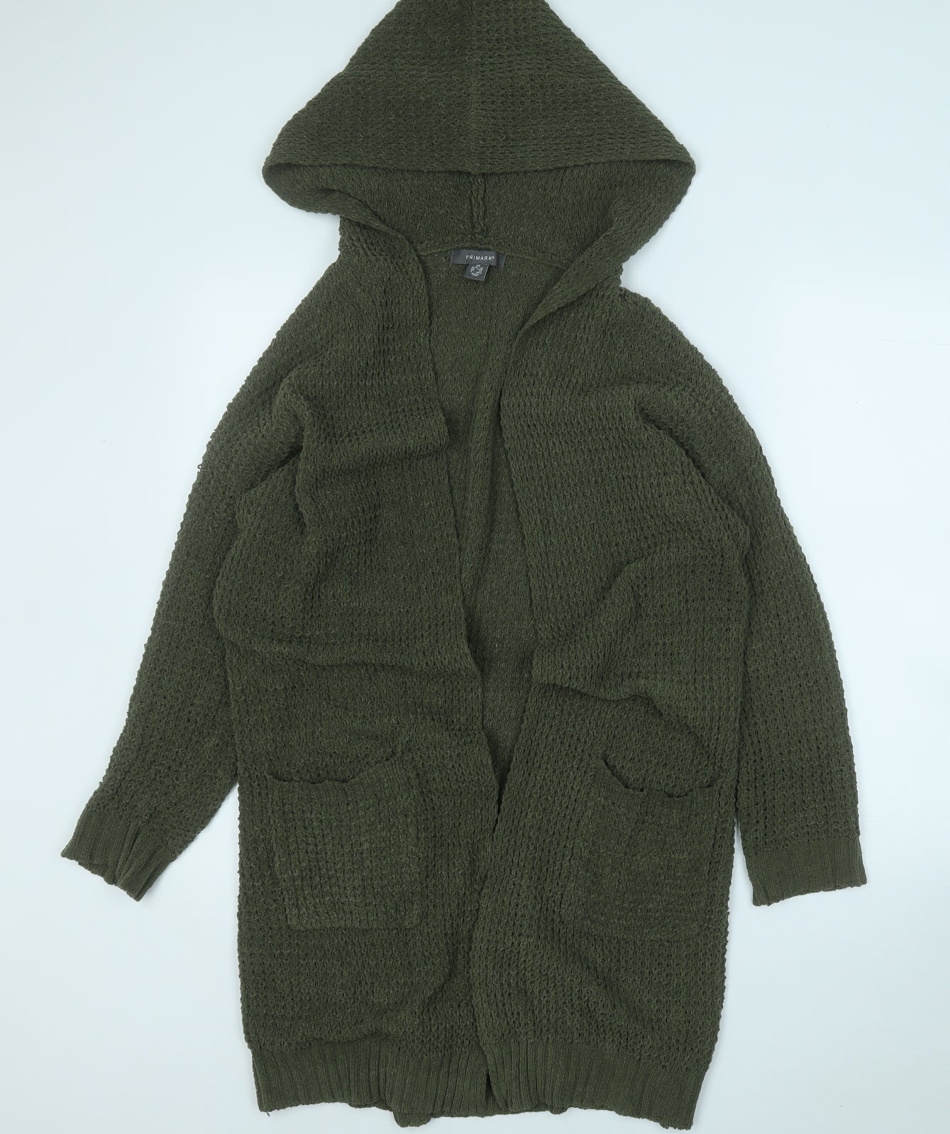 Primark Womens Green V-Neck  Polyester Cardigan Jumper Size 6