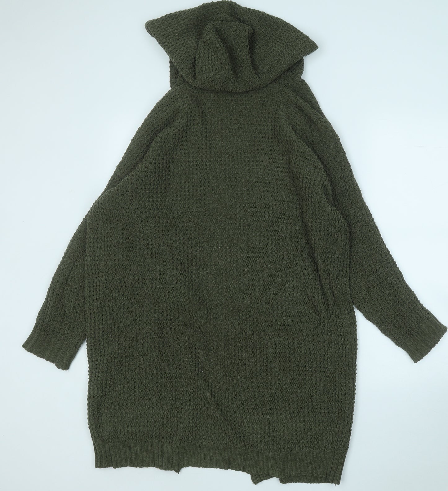 Primark Womens Green V-Neck  Polyester Cardigan Jumper Size 6