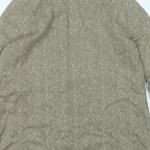 ellen reyes Womens Brown Round Neck Geometric Cotton Full Zip Jumper Size M