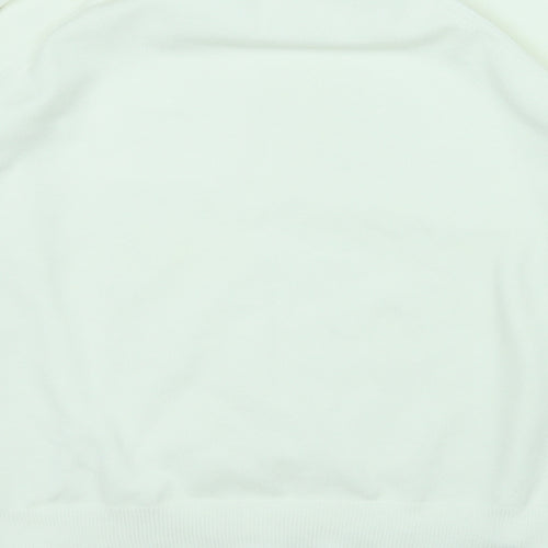 Preworn Womens White Round Neck  Acrylic Pullover Jumper Size L