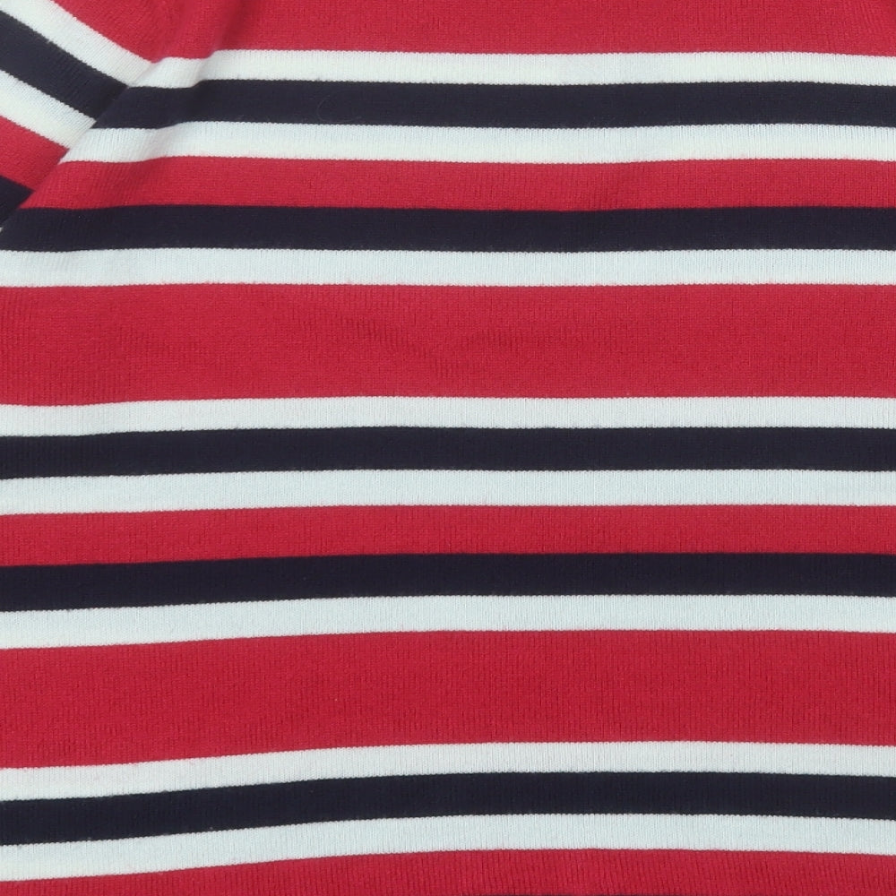 Papaya Womens Pink Round Neck Striped Acrylic Pullover Jumper Size 12