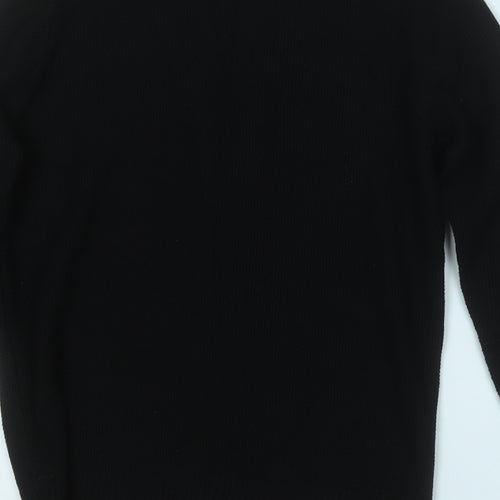 Peacocks Womens Black V-Neck  Acrylic Cardigan Jumper Size 10