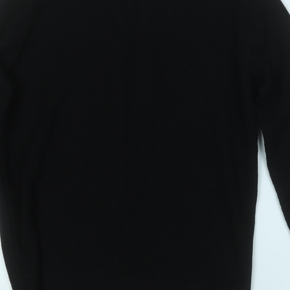 Peacocks Womens Black V-Neck  Acrylic Cardigan Jumper Size 10