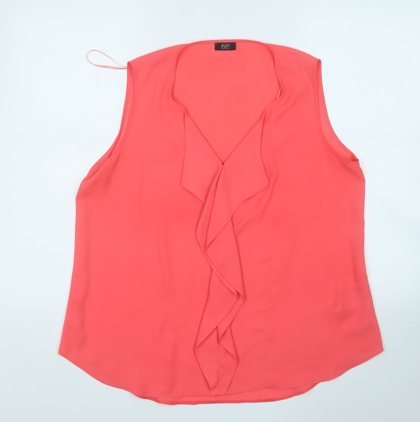 F&F Womens Pink  Polyester Basic Blouse Size 16 Round Neck