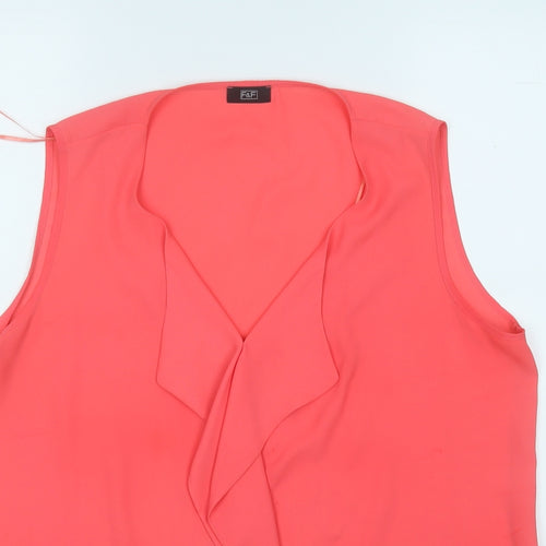 F&F Womens Pink  Polyester Basic Blouse Size 16 Round Neck