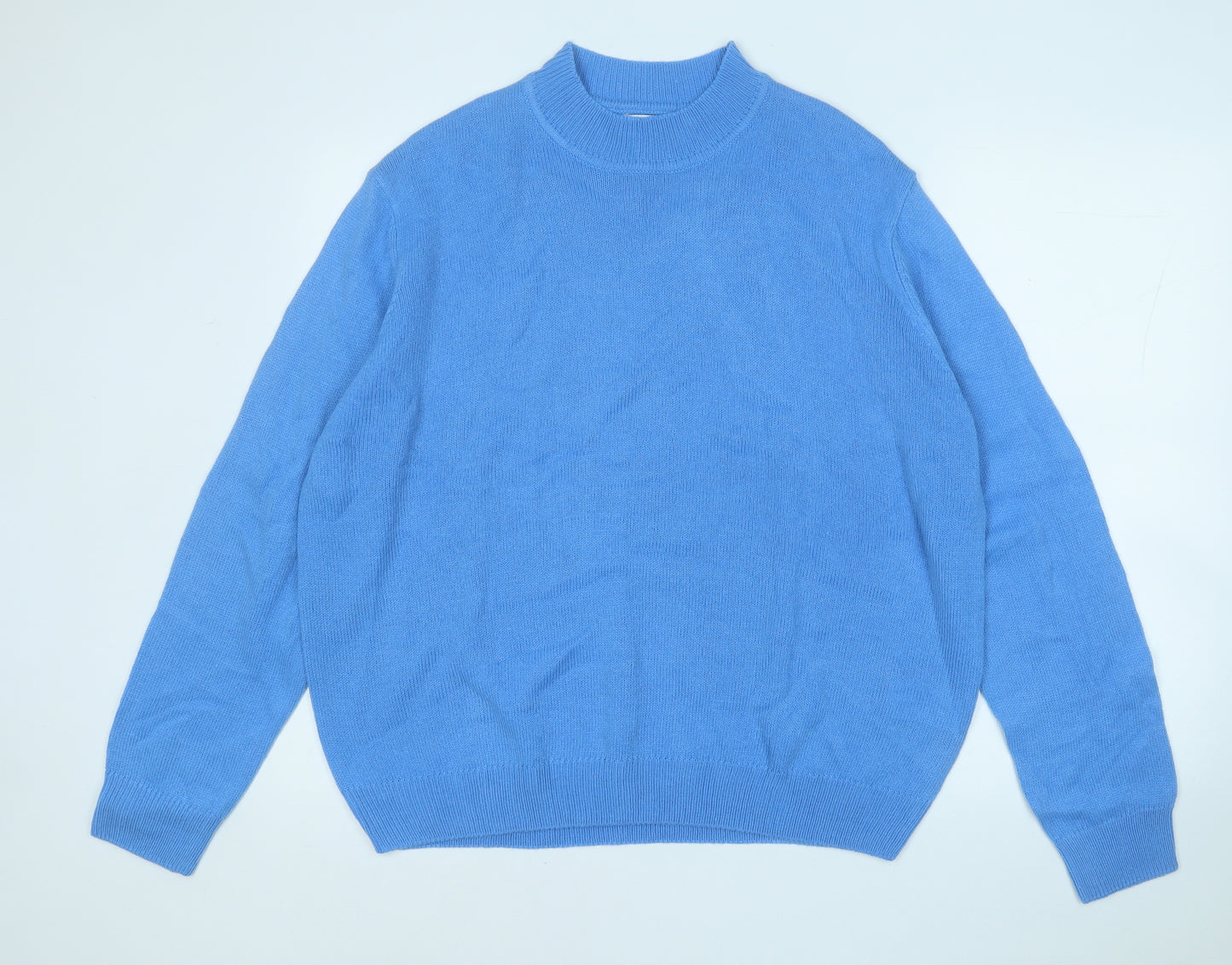 Damart Womens Blue Round Neck  Acrylic Pullover Jumper Size 24