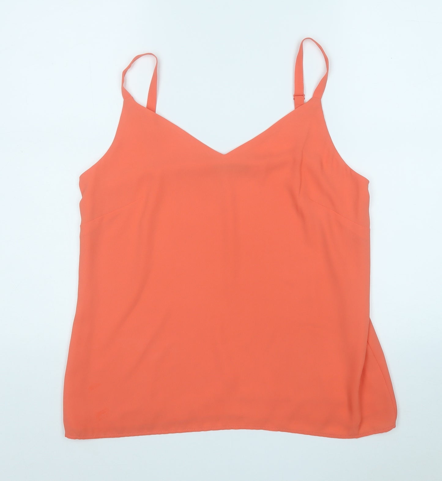 F&F Womens Orange  Polyester Basic Tank Size 12 Round Neck