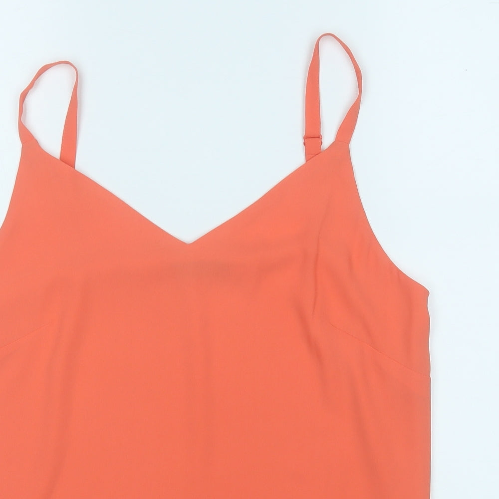 F&F Womens Orange  Polyester Basic Tank Size 12 Round Neck