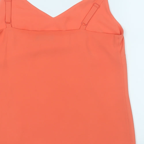 F&F Womens Orange  Polyester Basic Tank Size 12 Round Neck