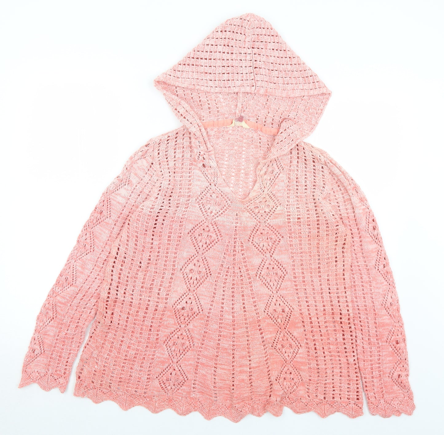 Matalan Womens Pink  Cotton Pullover Hoodie Size 16