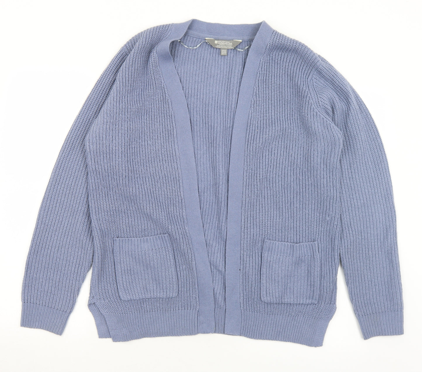 Mountain Warehouse Womens Blue Collared  Acrylic Cardigan Jumper Size 12