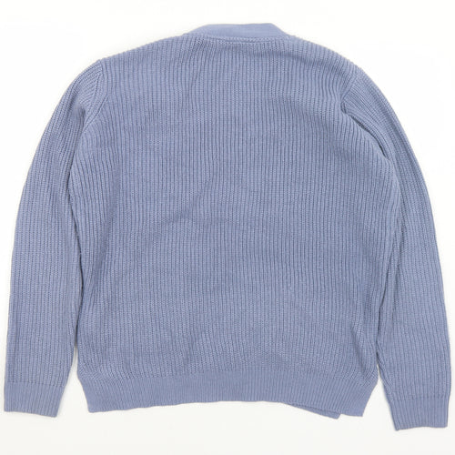 Mountain Warehouse Womens Blue Collared  Acrylic Cardigan Jumper Size 12