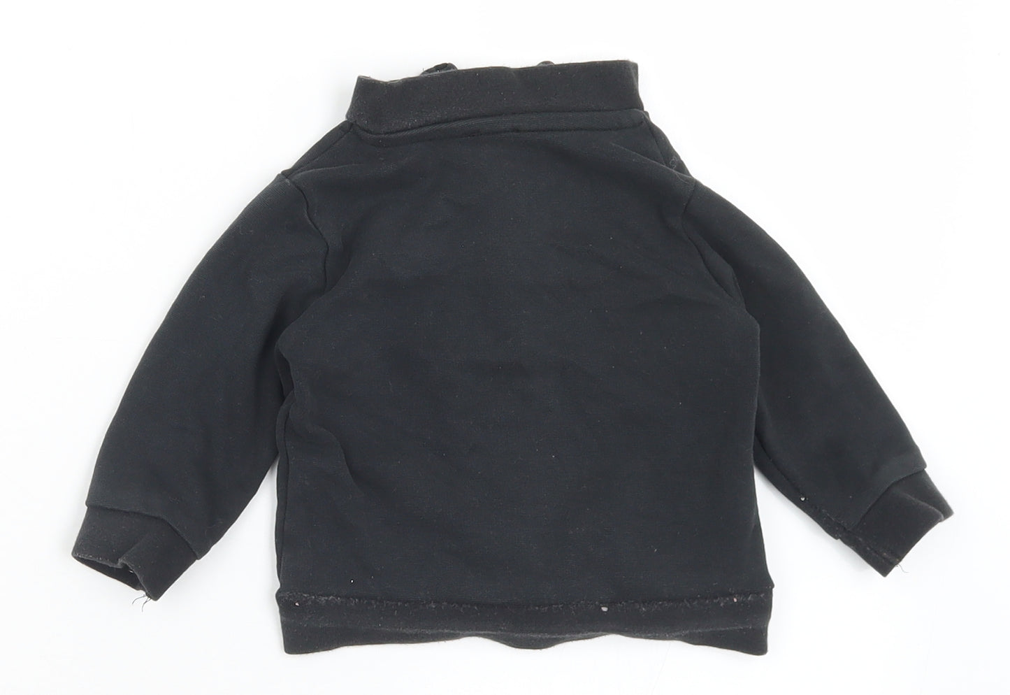 River Island Boys Black Geometric Viscose Full Zip Jumper Size 6-9 Months  Zip