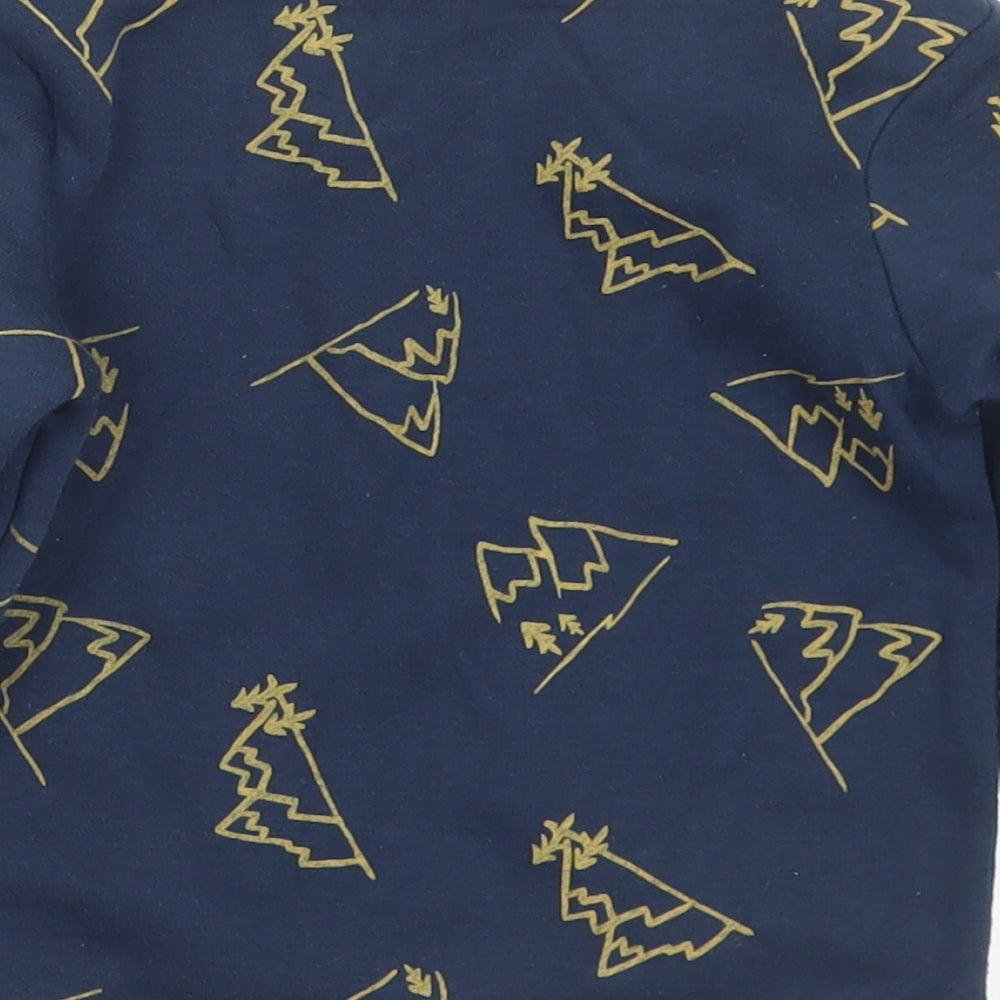 Primark Boys Blue Geometric Cotton Pullover Sweatshirt Size 2-3 Years   - Mountains