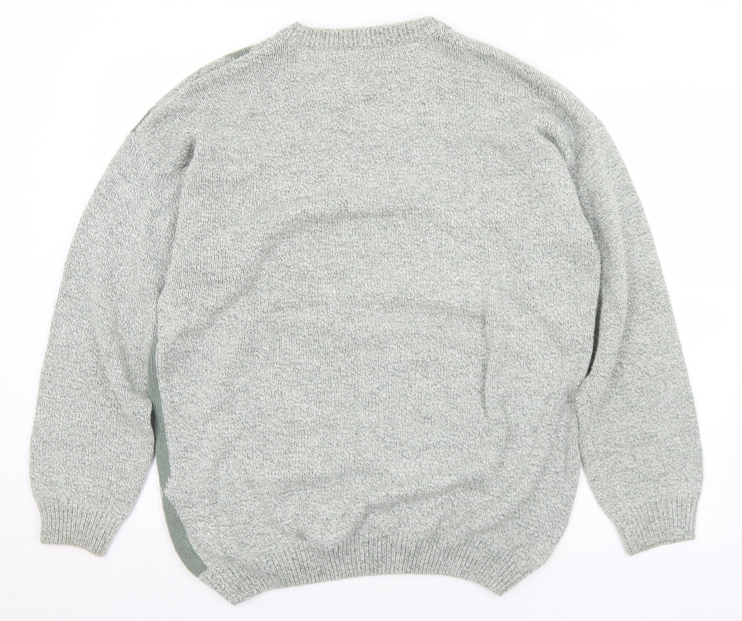 Debenhams Mens Green Crew Neck Argyle/Diamond Cotton Pullover Jumper Size M