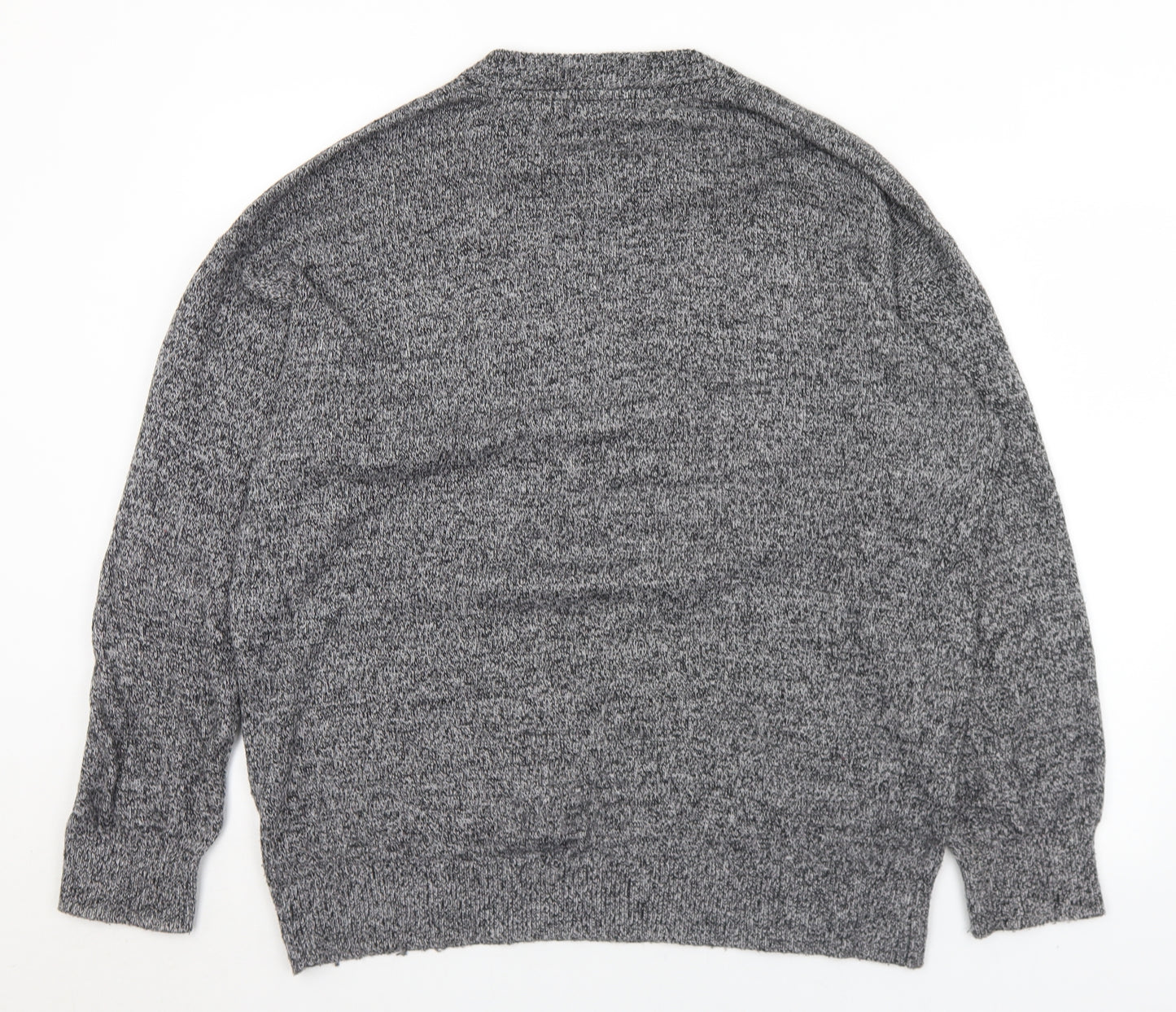 H&M Mens Grey Crew Neck  Polyester Pullover Jumper Size L