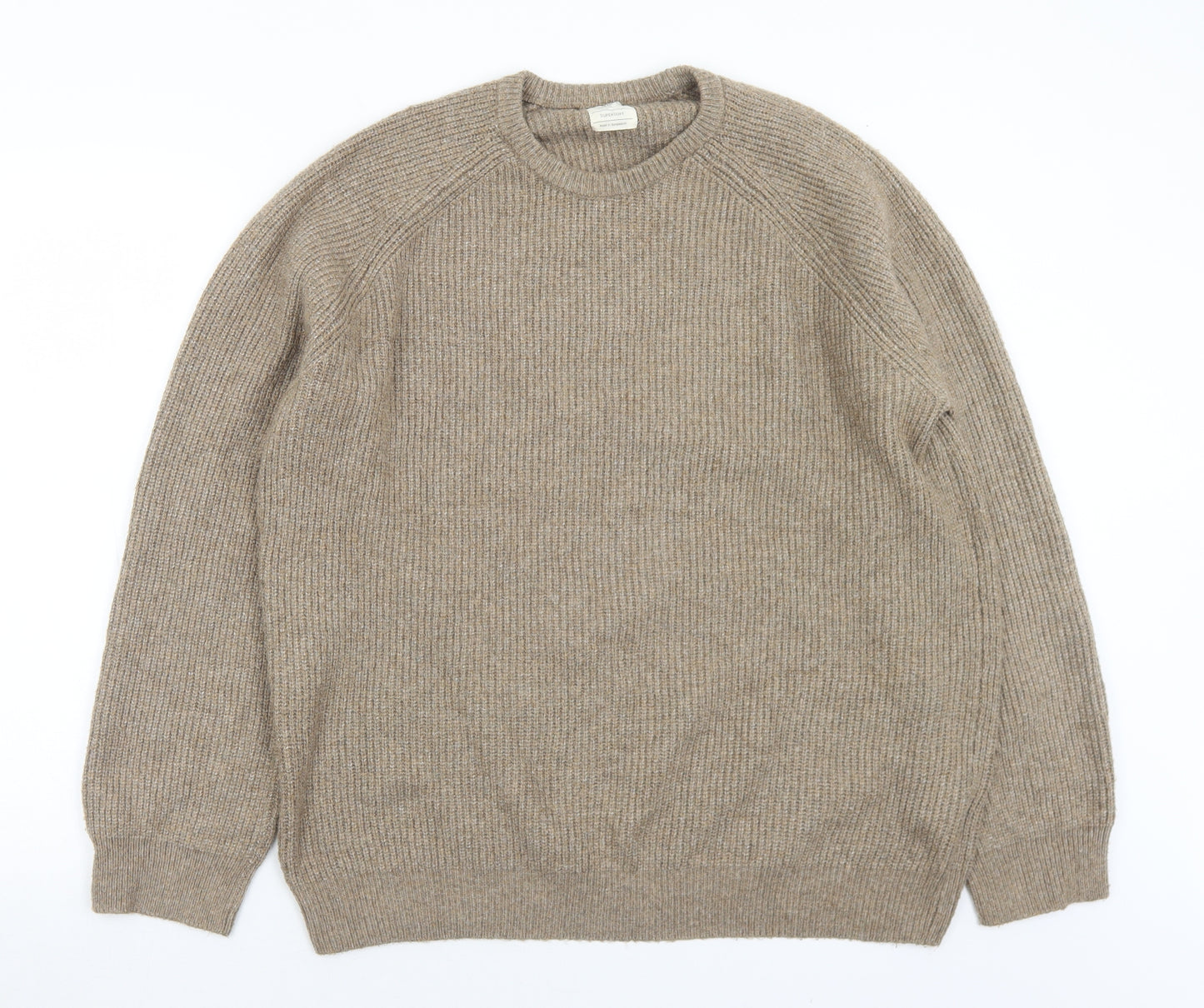 Marks and Spencer Mens Brown Crew Neck  Polyamide Pullover Jumper Size XL