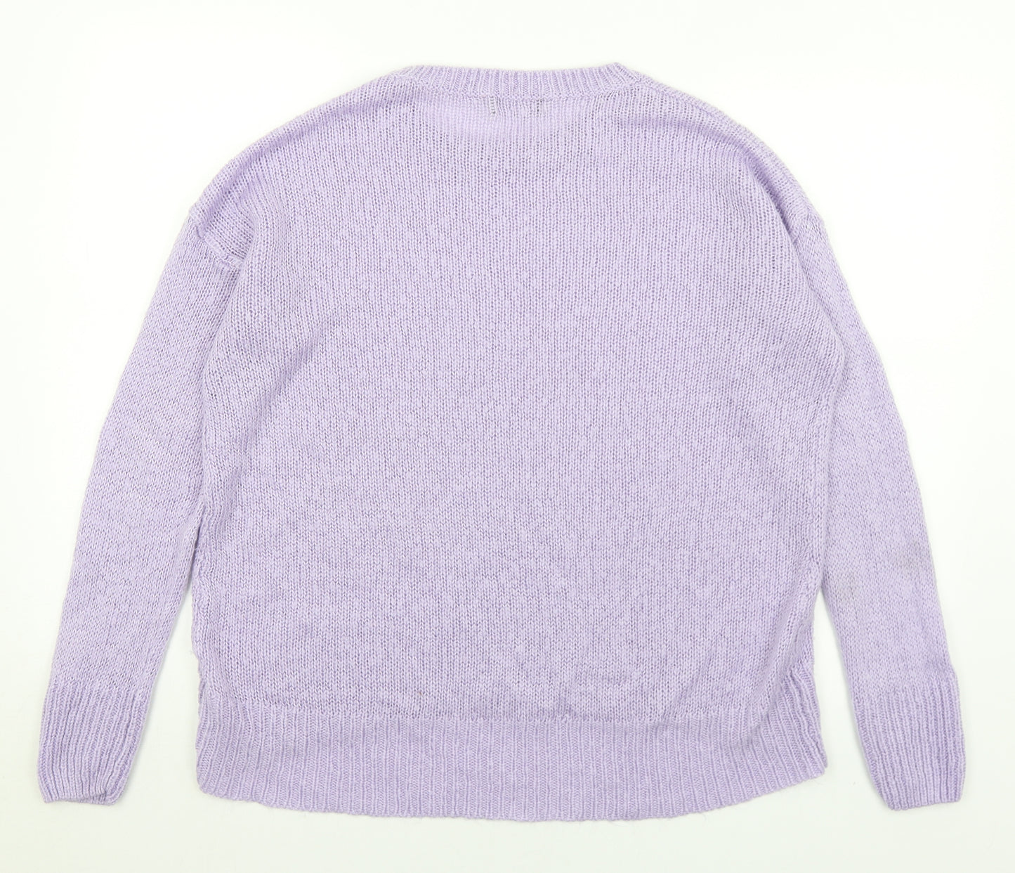 New Look Womens Purple Cowl Neck  Acrylic Pullover Jumper Size M